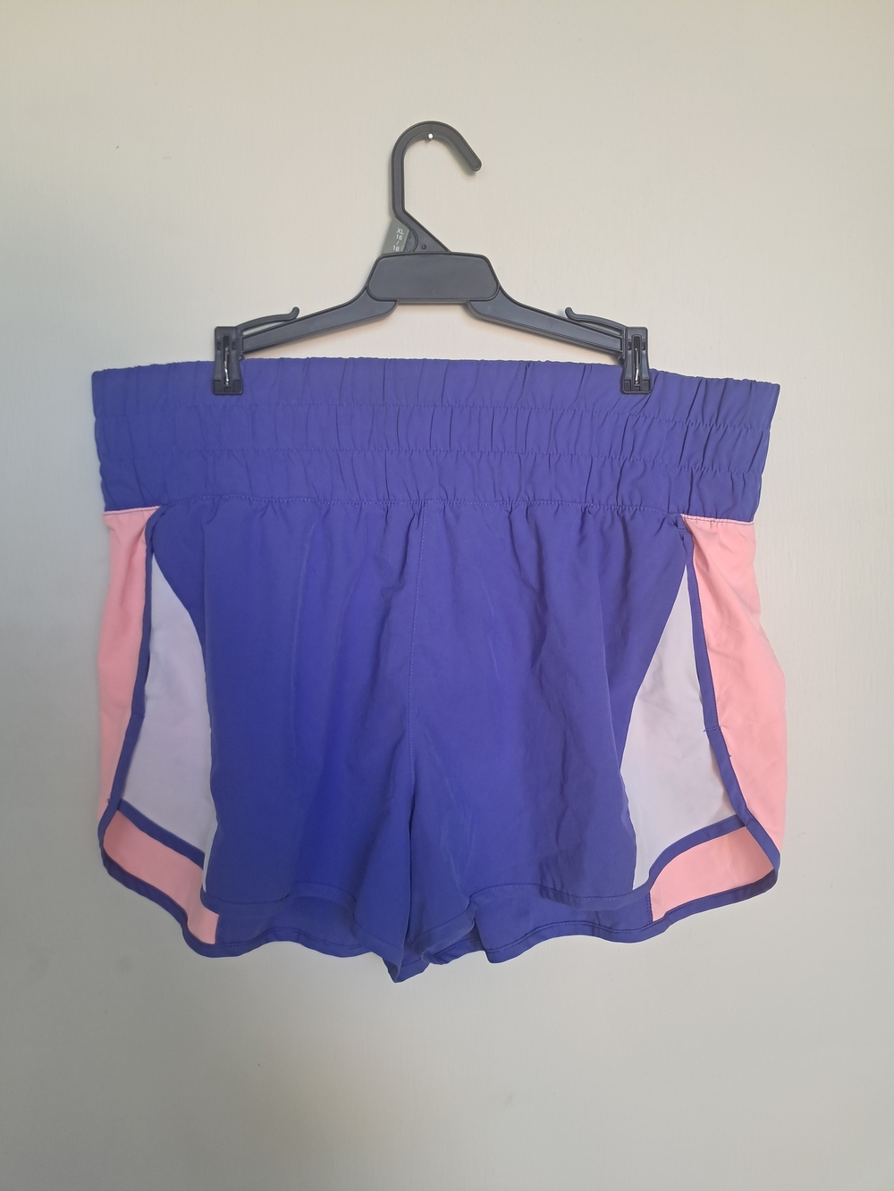 Avia Women's Purple Athletic Shorts with Pink and White Panels